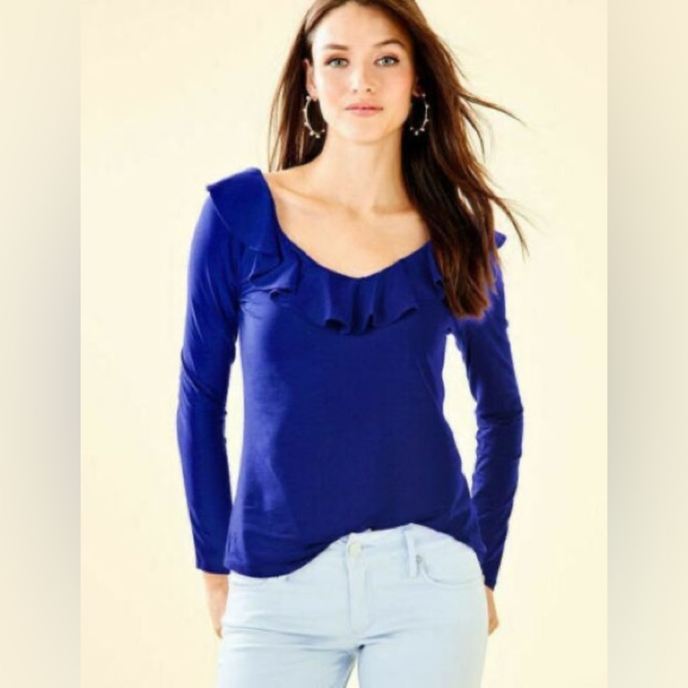 Lilly Pulitzer Alessa Long Sleeve top Royal Purple